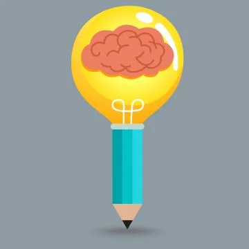 Bulb brain Stock Illustration