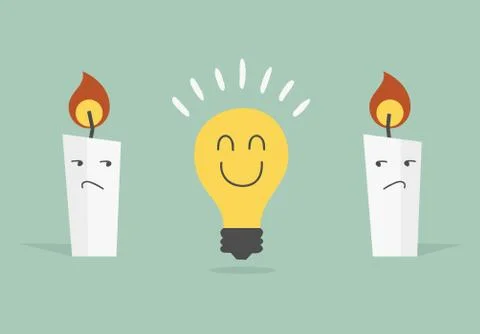 Bulb &amp; candle Stockillustratie