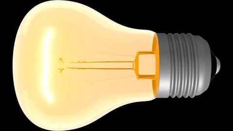 The bulb comes on - I have an idea! ProRes 4444 + Alpha channel. Stockbeeldmateriaal 117368879