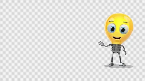 Bulb comes out from the right side of the screen and greeting Video Loop and 库存影片 163328257