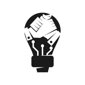 Bulb Commitment Teamwork Together Black Logo Stock Illustration