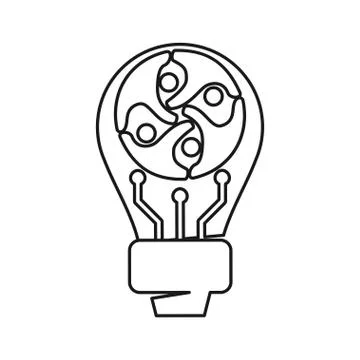 Bulb Commitment Teamwork Together Outline Logo イラスト素材