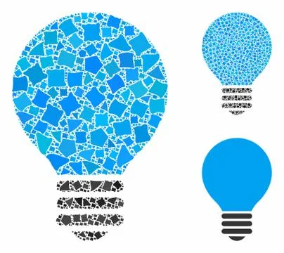 Bulb Composition Icon of Inequal Elements Stock Illustration