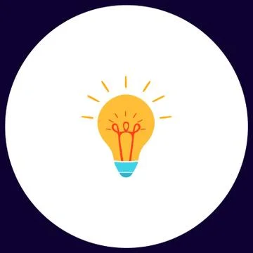 Bulb computer symbol Stock Illustration