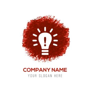 Bulb concept Creative idea icon - Red WaterColor Circle Splash Stock Illustration