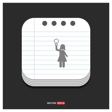 Bulb concept Creative idea icon Gray icon on Notepad Style template Vector EP イラスト素材