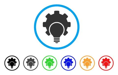 Bulb Configuration Gear Rounded Icon Stock Illustration