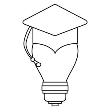 Bulb creativity graduation hat Illustrazione stock