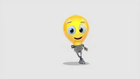 Bulb Dancing a Happy dance Video Loop and Alfa Channel 库存影片 163329195