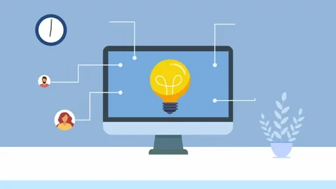 Bulb on desktop screen Stock Footage 172246433