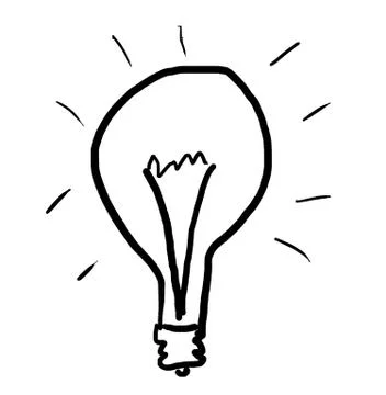 Bulb drawing in primitive style Stock Illustration