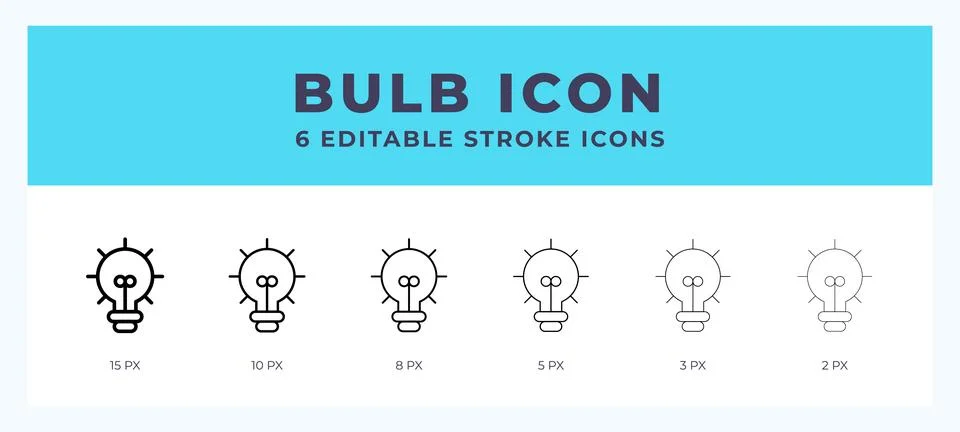 Bulb editable line icon. Vector illustration with different stroke. Stock Illustration