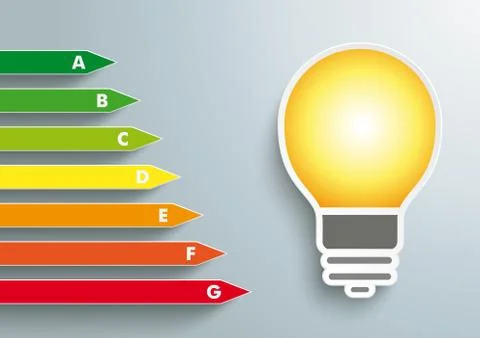 Bulb energy efficiency category Stock Illustration