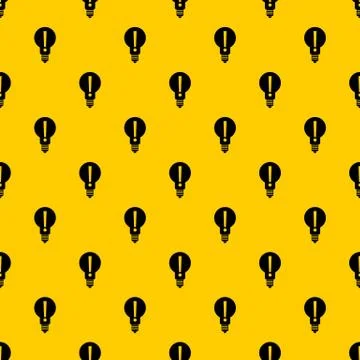 Bulb with exclamation mark inside pattern Stock Illustration