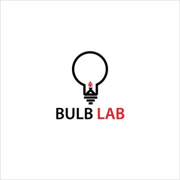 Bulb with fire for lab logo Stock Illustration