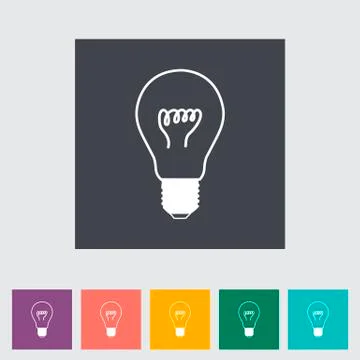 Bulb flat icon. Stock Illustration