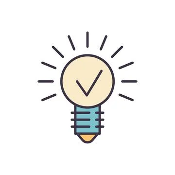 Bulb Flat related vector icon Stock Illustration