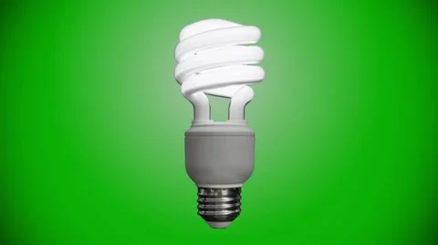 Bulb Flicker to Green Zoom Out Black Background Stock Footage