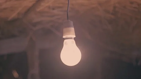 Bulb flickering and lights up Stock Footage 71758742