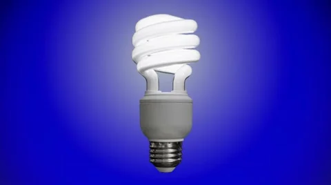 Bulb Flickers on Lighting a  Blue Gradient Background Video stock 8876603