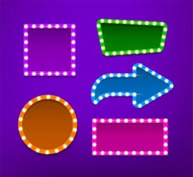 Bulb frames of different shapes vector collection Stock Illustration