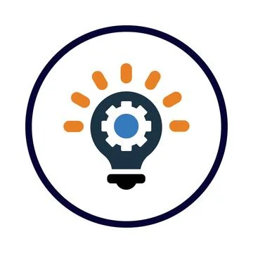 Bulb, gear, light bulb, idea, management, creative idea management icon Stock Illustration