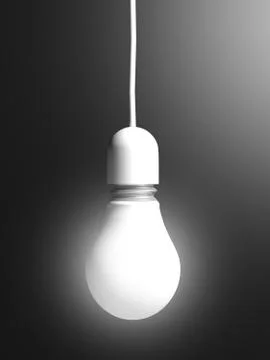 Bulb glass black background cable Stock Illustration