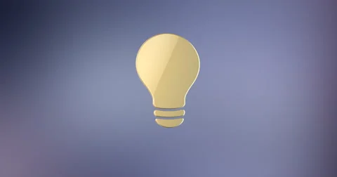 Bulb Gold  3d Icon Stock Footage 67202685