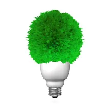 Bulb with grass Stock Illustration