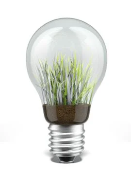 Bulb with grass inside Stock Illustration