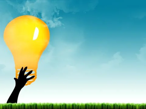 Bulb in hand 스톡 일러스트