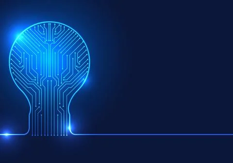 Bulb has a connection circuit inside. It means that technology or artificia.. 스톡 일러스트