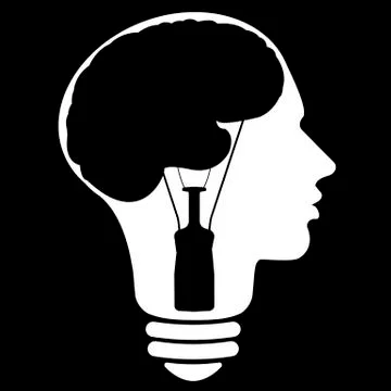 Bulb human head symbol Stock Illustration