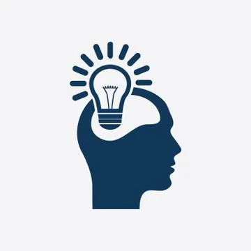 Bulb in human icon. Stock Illustration