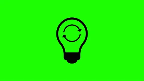 Bulb icon with arrows animation. 4k video Stock Footage 143967995