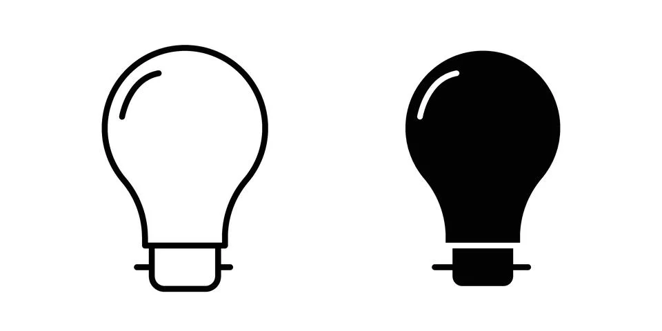 Bulb icon bundle for website design projects Stock Illustration