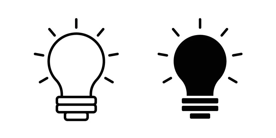 Bulb icon concept logo design collection Stock Illustration