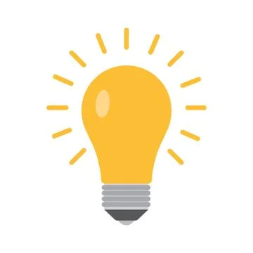 Bulb icon in a flat style Stock Illustration