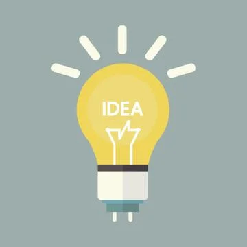 Bulb icon with idea concept, flat design Stock Illustration