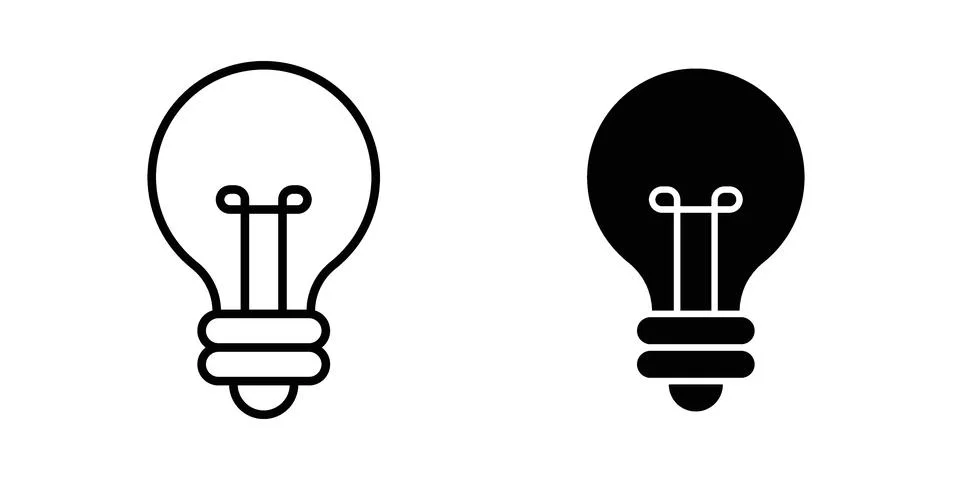 Bulb icon Illustration set. Vector Eps10 for apps Stock Illustration