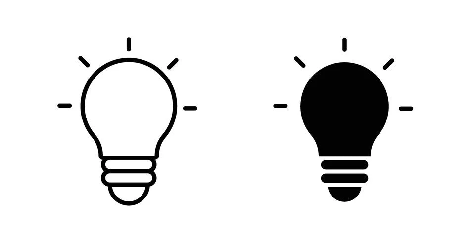 Bulb icon illustration vector, icon set for apps Stock Illustration