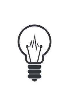 Bulb icon isolated on white background Stock Illustration