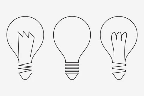 Bulb icon set Illustrazione stock