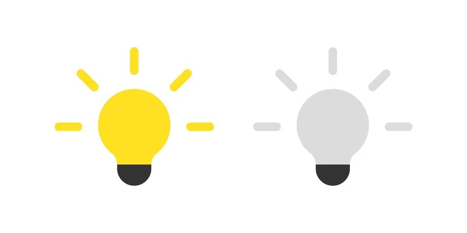 Bulb icon set. Light web symbol. Electric lamp sign. Idea concept illustrat.. Stock Illustration