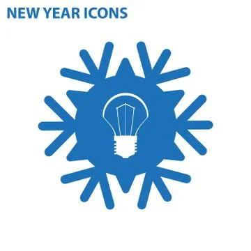 BULB Icon Vector flat design style Stock Illustration