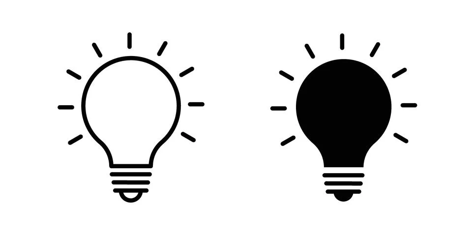 Bulb icon for web projects Illustrazione stock