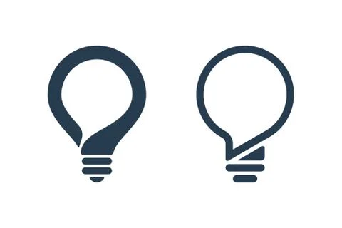 Bulb icons with speech bubble Stock Illustration