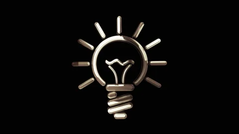 Bulb idea and creative innovation metal symbol loop rotating Stock Footage 234996059