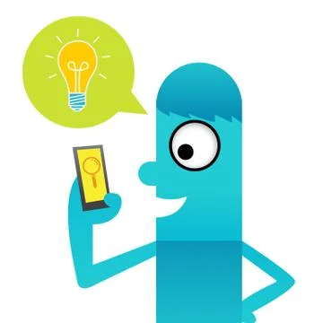 Bulb with idea application Stock Illustration