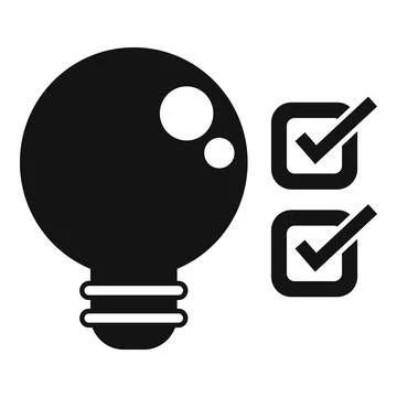 Bulb idea approved icon simple vector. Customer data Stock Illustration